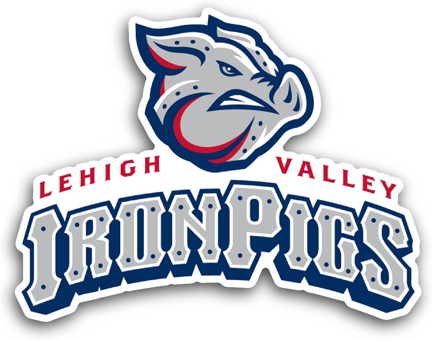 2 (Pieces) 3" and 5" Lehigh Valley Ir0nPigs Sticker, Waterproof Vinyl Decals for Many Purpose Like Cars, Trucks, Laptops, Phones, Windows and More