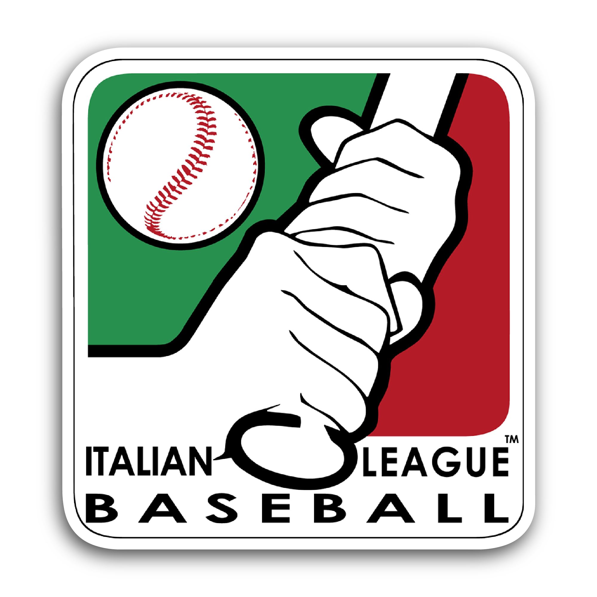 2 (Pieces) 3" and 5" Italian Baseball Le@GUE Sticker, Waterproof Vinyl Decals for Many Purpose Like 