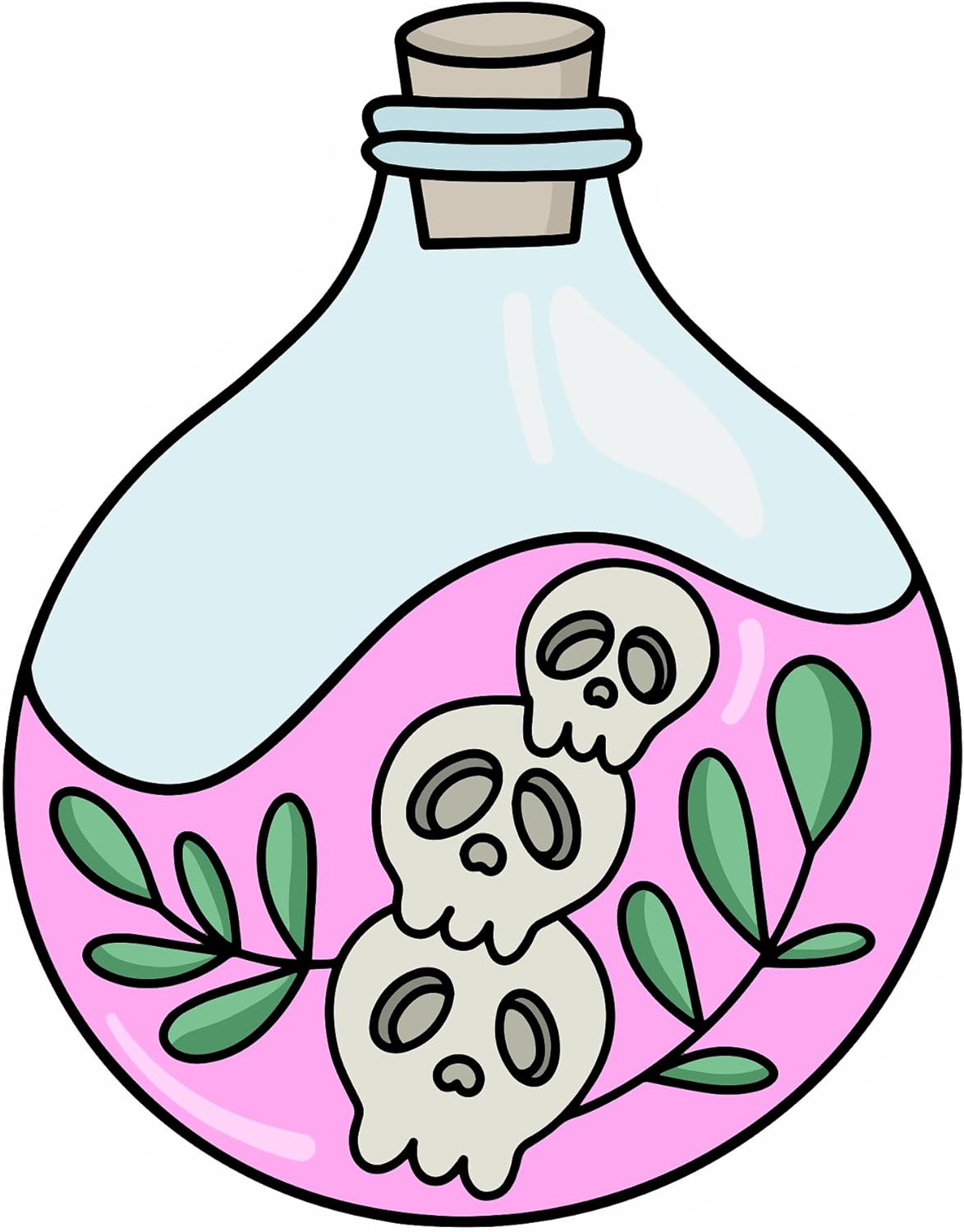 Inspirational Quote Skull in Potion Bottle Motivational Sticker Vinyl Decal Motivation Stickers- 5" Vinyl Sticker Waterproof