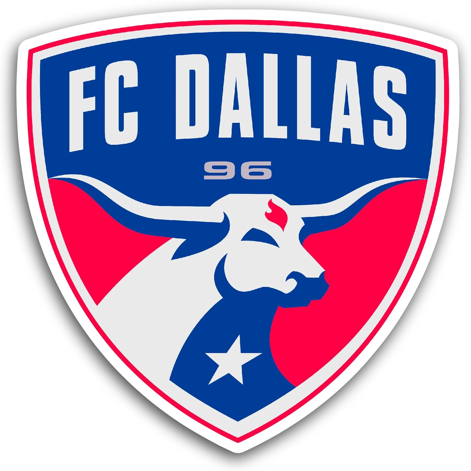 2 (Pieces) 3" and 5" FC D@llas S0ccer Club Logo Sticker, Waterproof Vinyl Decals for Many Purpose Like Cars, Trucks, Laptops, Phones, Windows and More