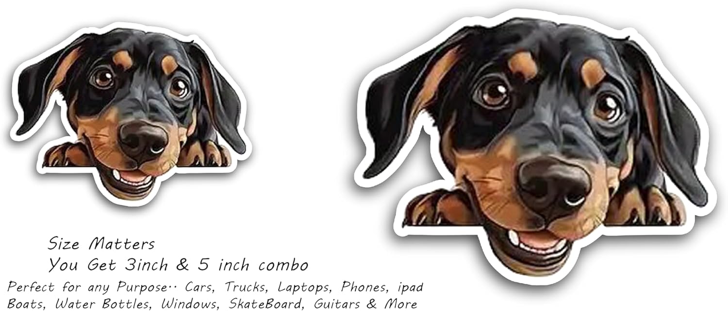 2 (Pieces) 3" and 5" Purebred Pooches Dog Decal Sticker, Waterproof Vinyl Decals for Many Purpose Like Cars, Trucks, Laptops, Phones, Windows and More