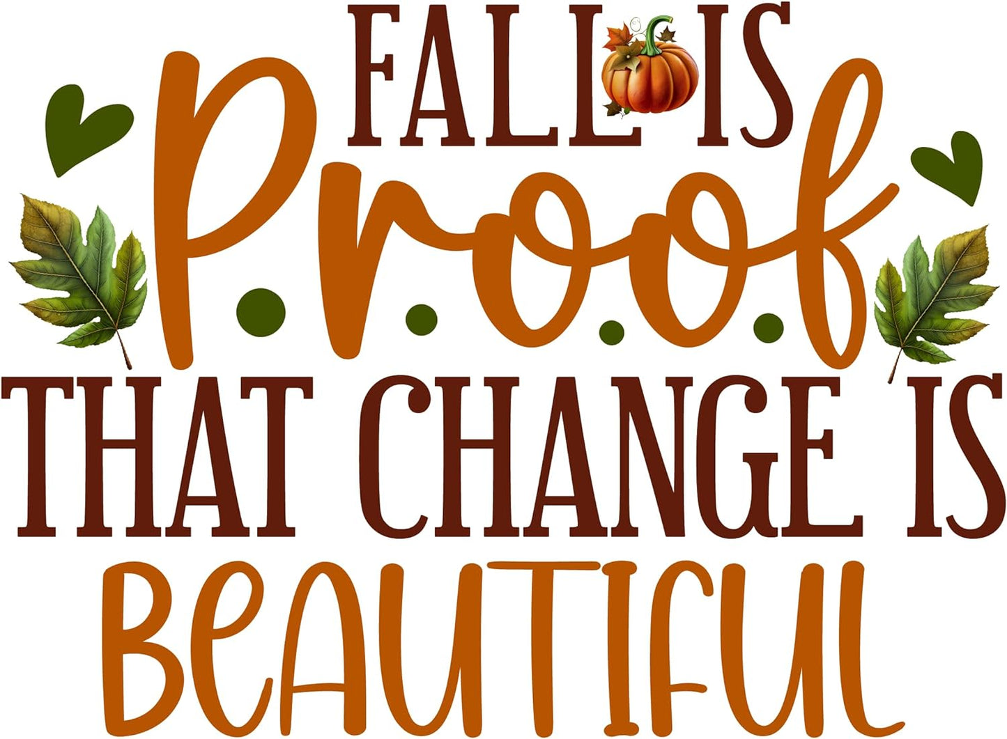 Inspirational Quote Fall is Proof That Change is Beautiful Motivational Sticker Vinyl Decal Motivation Stickers- 5" Vinyl Sticker Waterproof