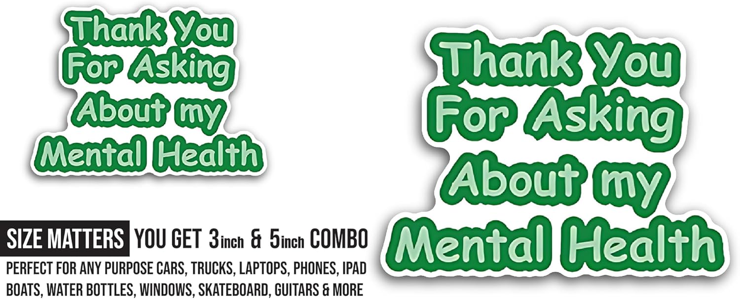 2 (Pieces) 3" and 5" Thankyou for Asking Sticker, Waterproof Vinyl Decals for Many Purpose Like Cars, Trucks, Laptops, Phones, Windows and More