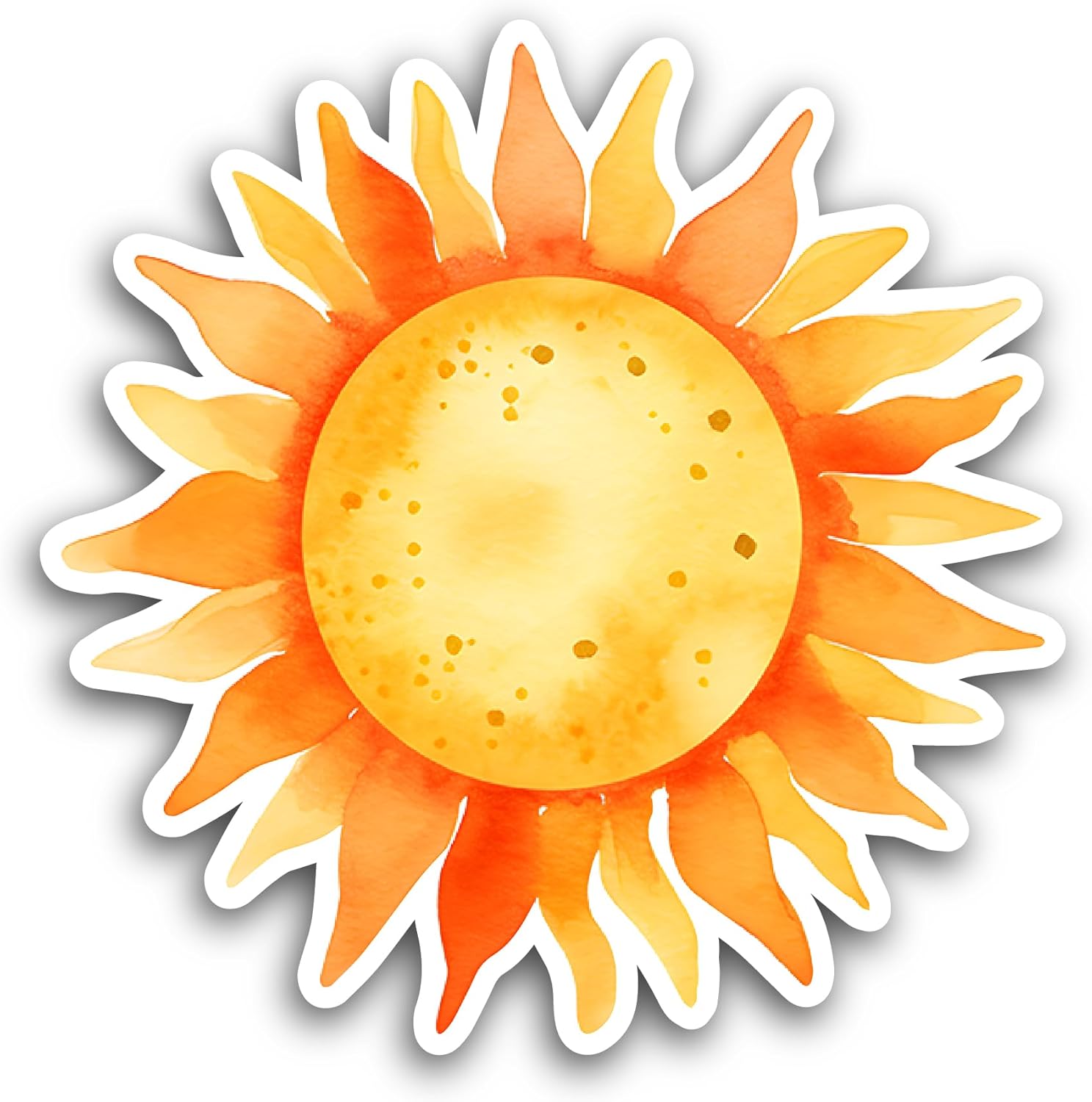 2 (Pieces) 3" and 5" Orange Sun Sticker, Waterproof Vinyl Decals for Many Purpose Like Cars, Trucks, Laptops, Phones, Windows and More