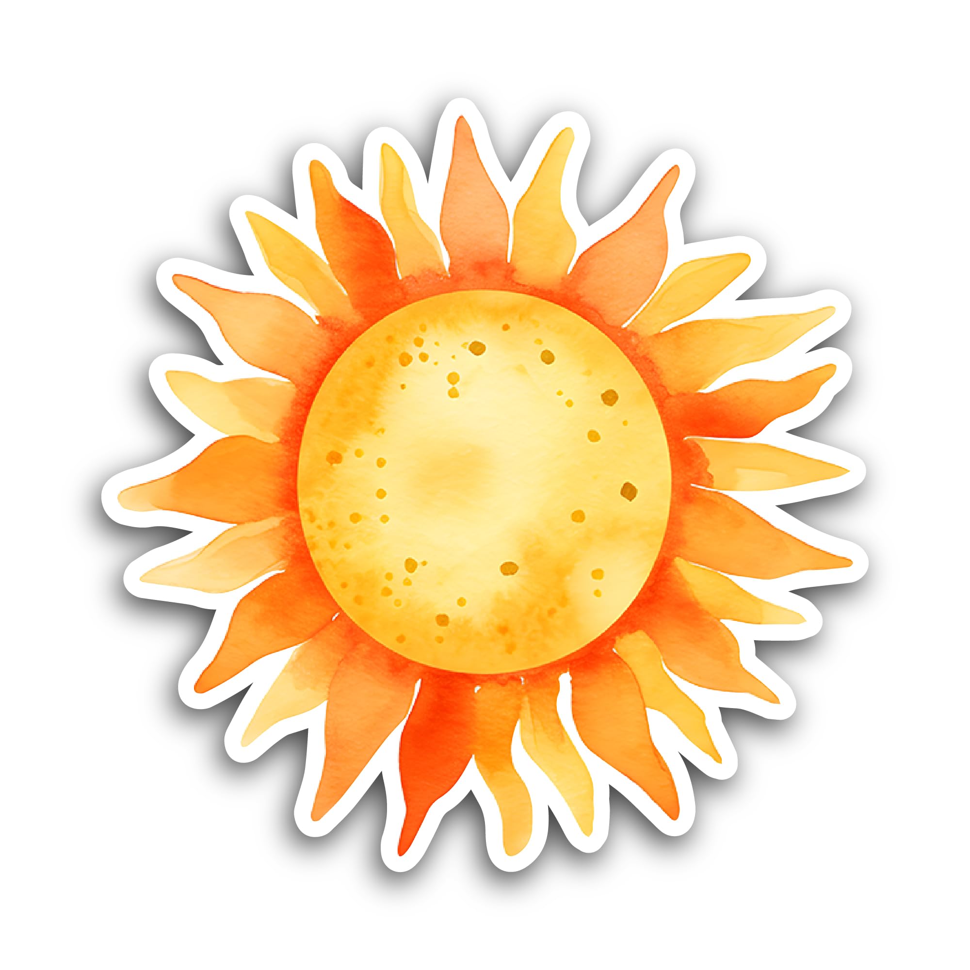 2 (Pieces) 3" and 5" Orange Sun Sticker, Waterproof Vinyl Decals for Many Purpose Like Cars, Trucks,