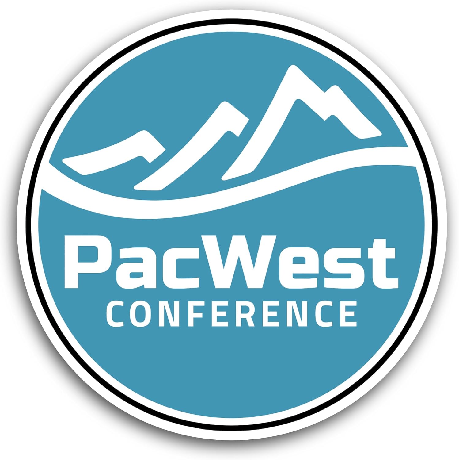 2 (Pieces) 3" and 5" Pacific West C0nference Logo Sticker, Waterproof Vinyl Decals for Many Purpose Like Cars, Trucks, Laptops, Phones, Windows and More