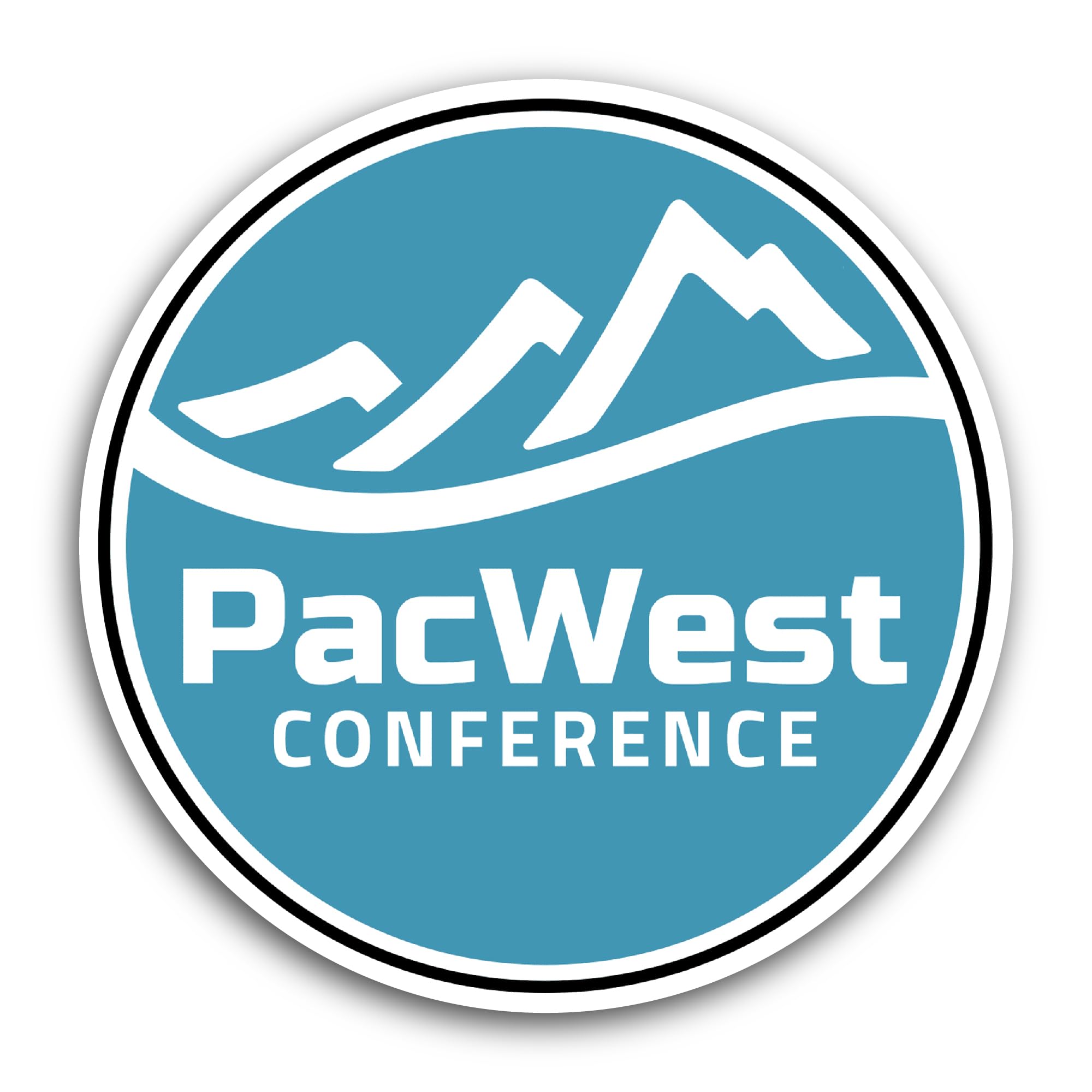 2 (Pieces) 3" and 5" Pacific West C0nference Logo Sticker, Waterproof Vinyl Decals for Many Purpose 