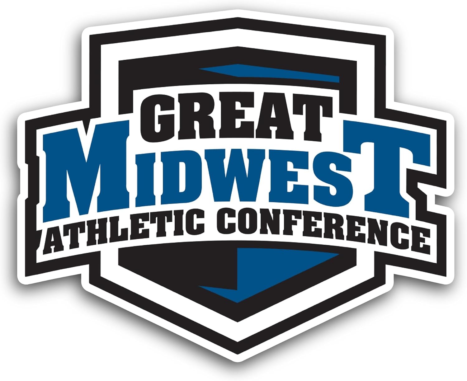 2 (Pieces) 3" and 5" Great Midwest Athletic C0nference Sticker, Waterproof Vinyl Decals for Many Purpose Like Cars, Trucks, Laptops, Phones, Windows and More