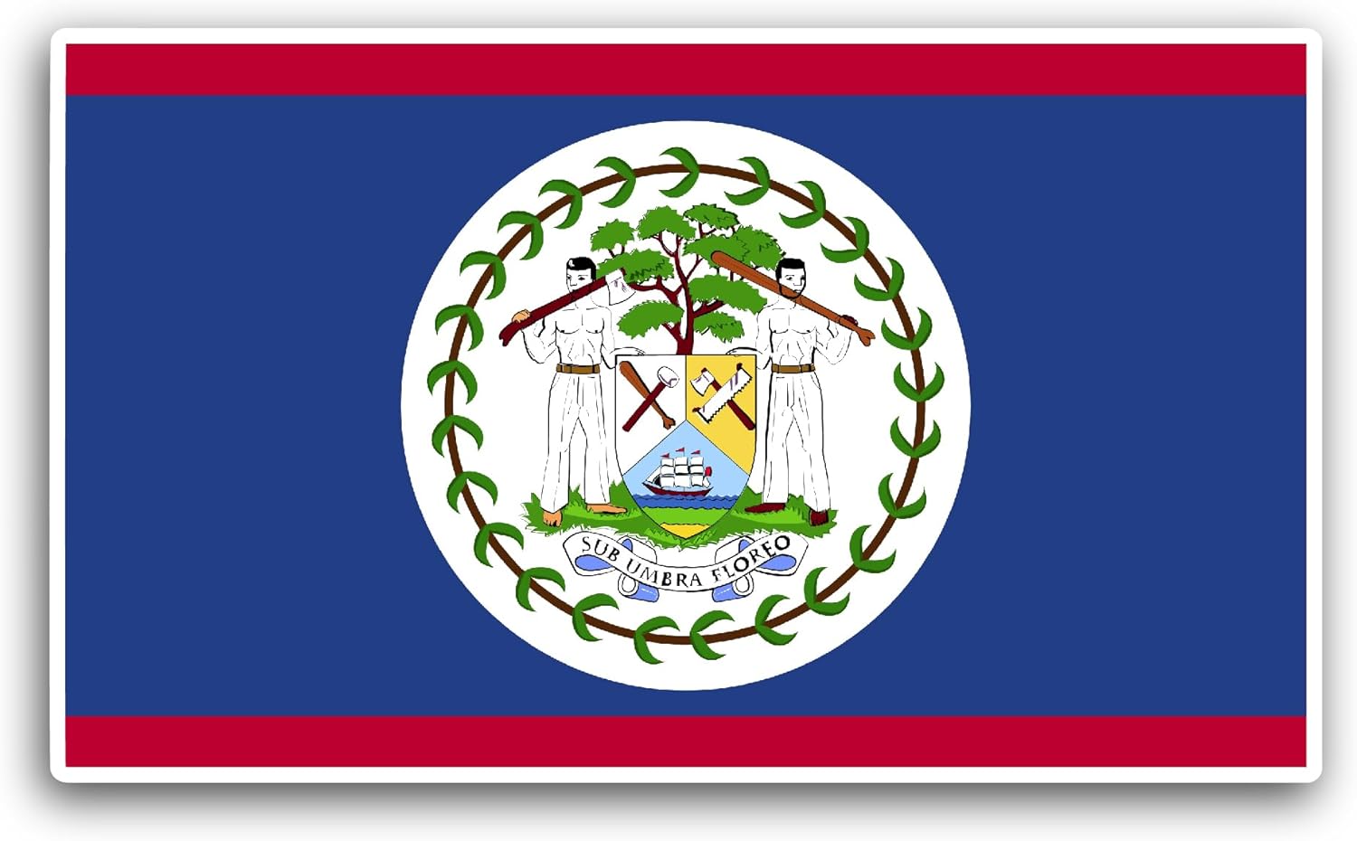 2 (Pieces) 3" and 5" Belize Flag Sticker, Waterproof Vinyl Decals for Many Purpose Like Cars, Trucks, Laptops, Phones, Windows and More