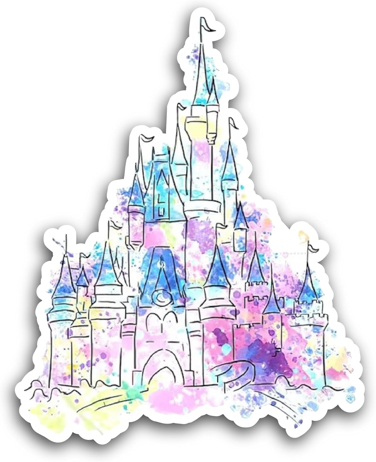 2 (Pieces) 3" and 5" Castle Sticker, Waterproof Vinyl Decals for Many Purpose Like Cars, Trucks, Laptops, Phones, Windows and More