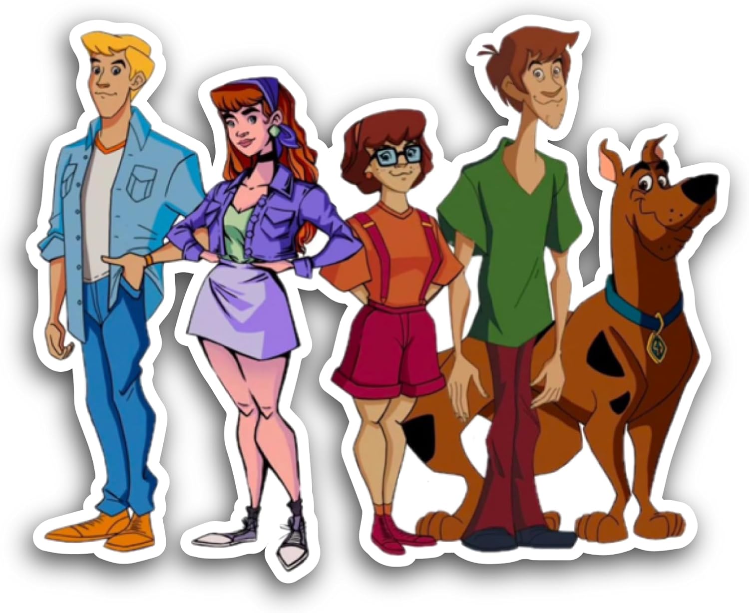 2 (Pieces) 3" and 5" Sc00by-Doo Gang Sticker, Waterproof Vinyl Decals for Many Purpose Like Cars, Trucks, Laptops, Phones, Windows and More