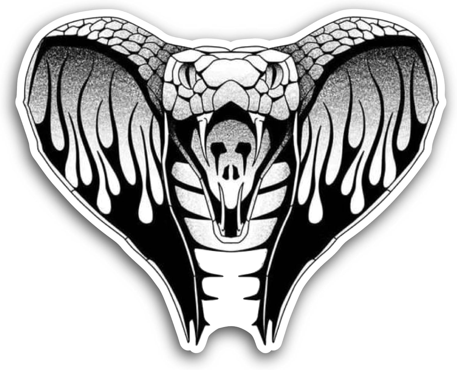 2 (Pieces) 3" and 5" Cobra Head Sticker, Waterproof Vinyl Decals for Many Purpose Like Cars, Trucks, Laptops, Phones, Windows and More