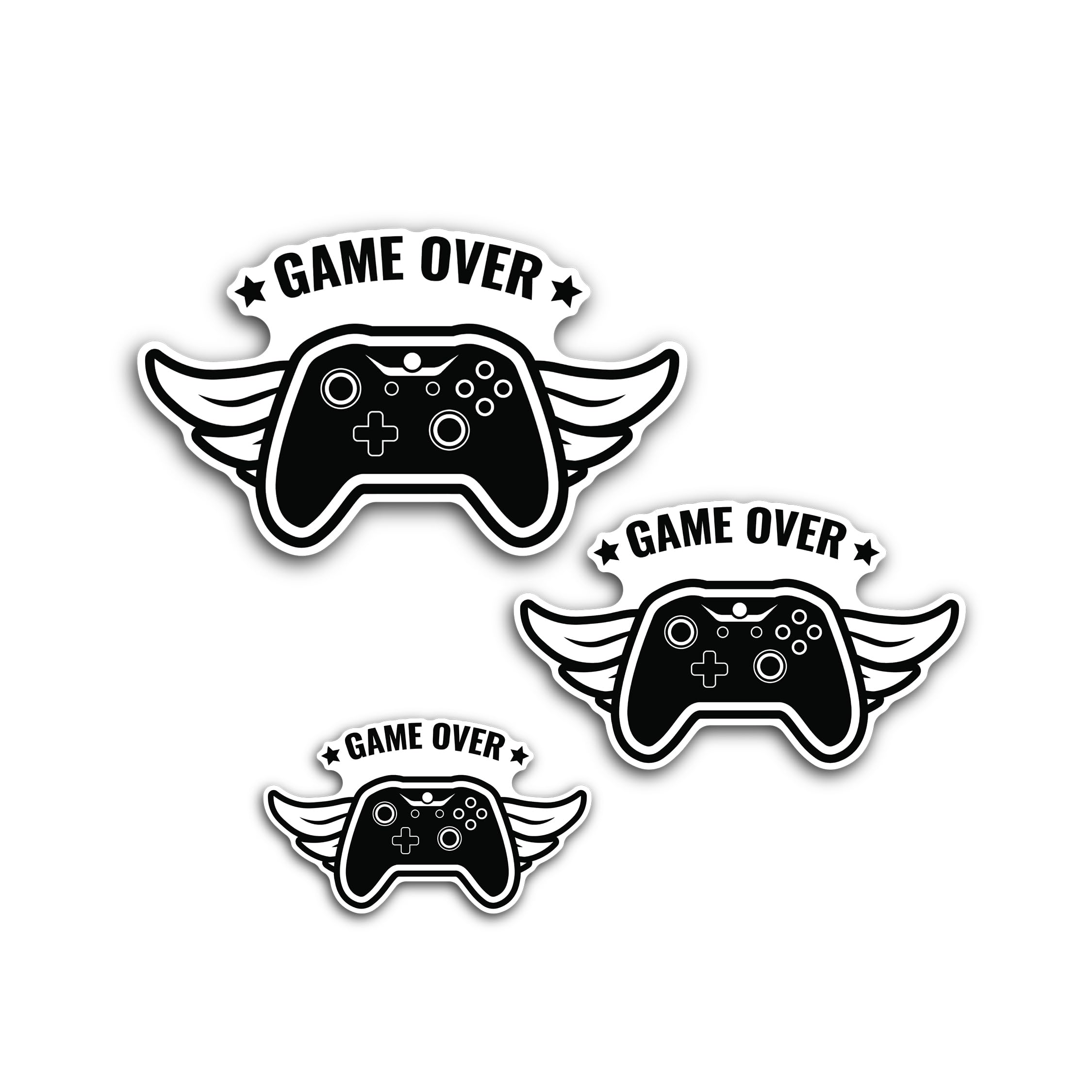 2 (Pieces) 3" and 5" Dark Blue Hair with Cute Girl Face Sticker, Waterproof Vinyl Decals for Many Pu