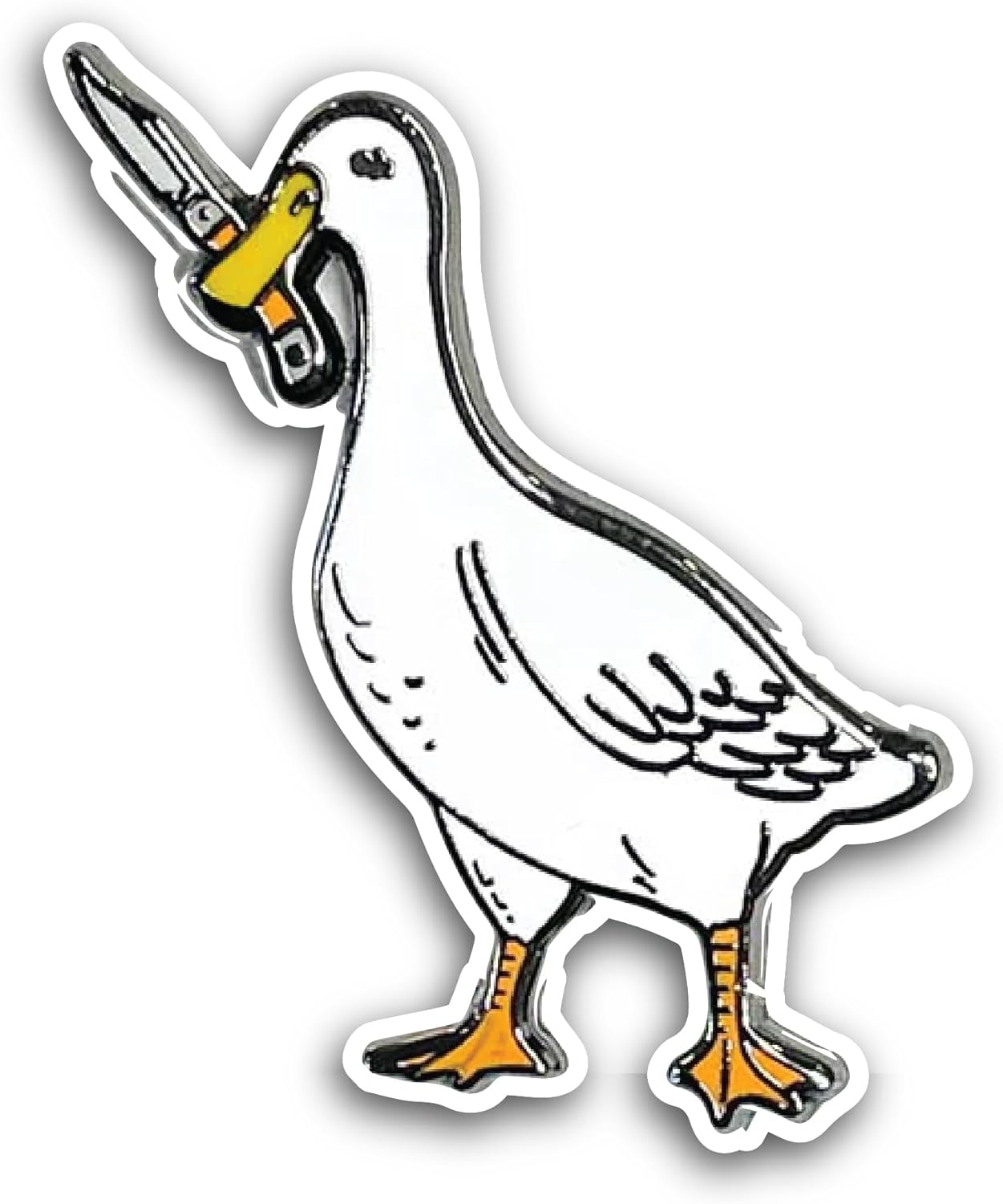 2 (Pieces) 3" and 5" Funny Goose Sticker, Waterproof Vinyl Decals for Many Purpose Like Cars, Trucks, Laptops, Phones, Windows and More