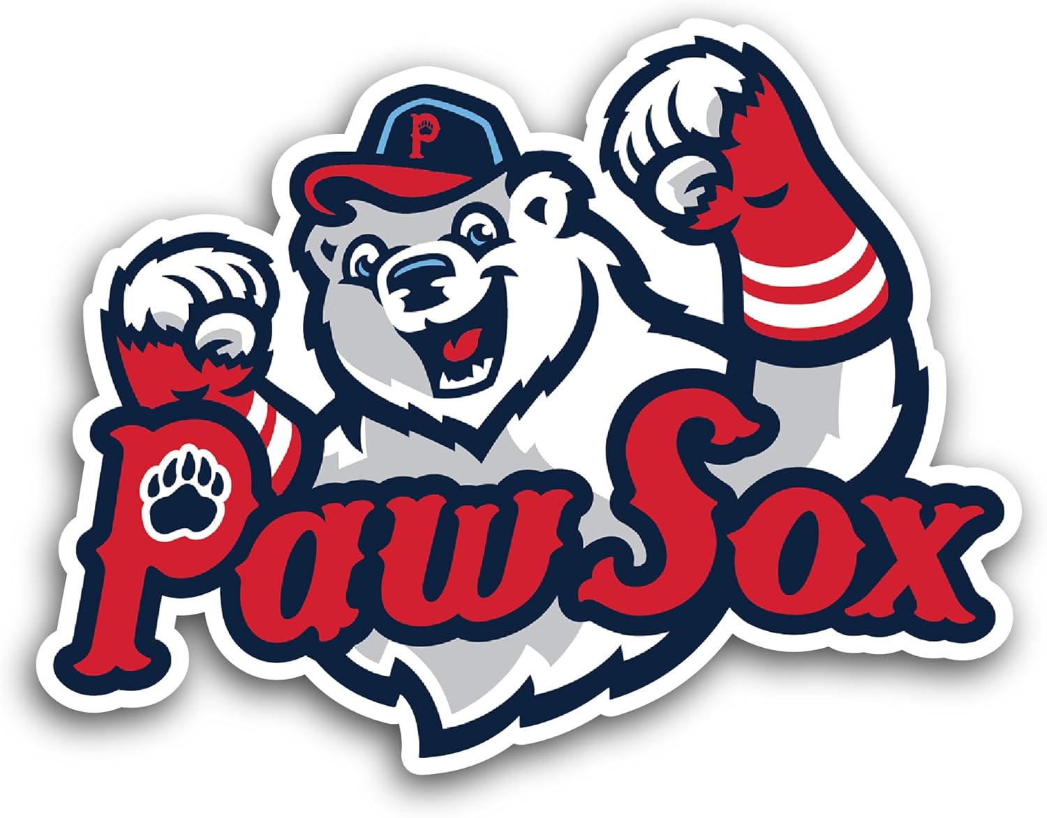 2 (Pieces) 3" and 5" P@wtucket Baseball Logo Decal Sticker, Waterproof Vinyl Decals for Many Purpose Like Cars, Trucks, Laptops, Phones, Windows and More