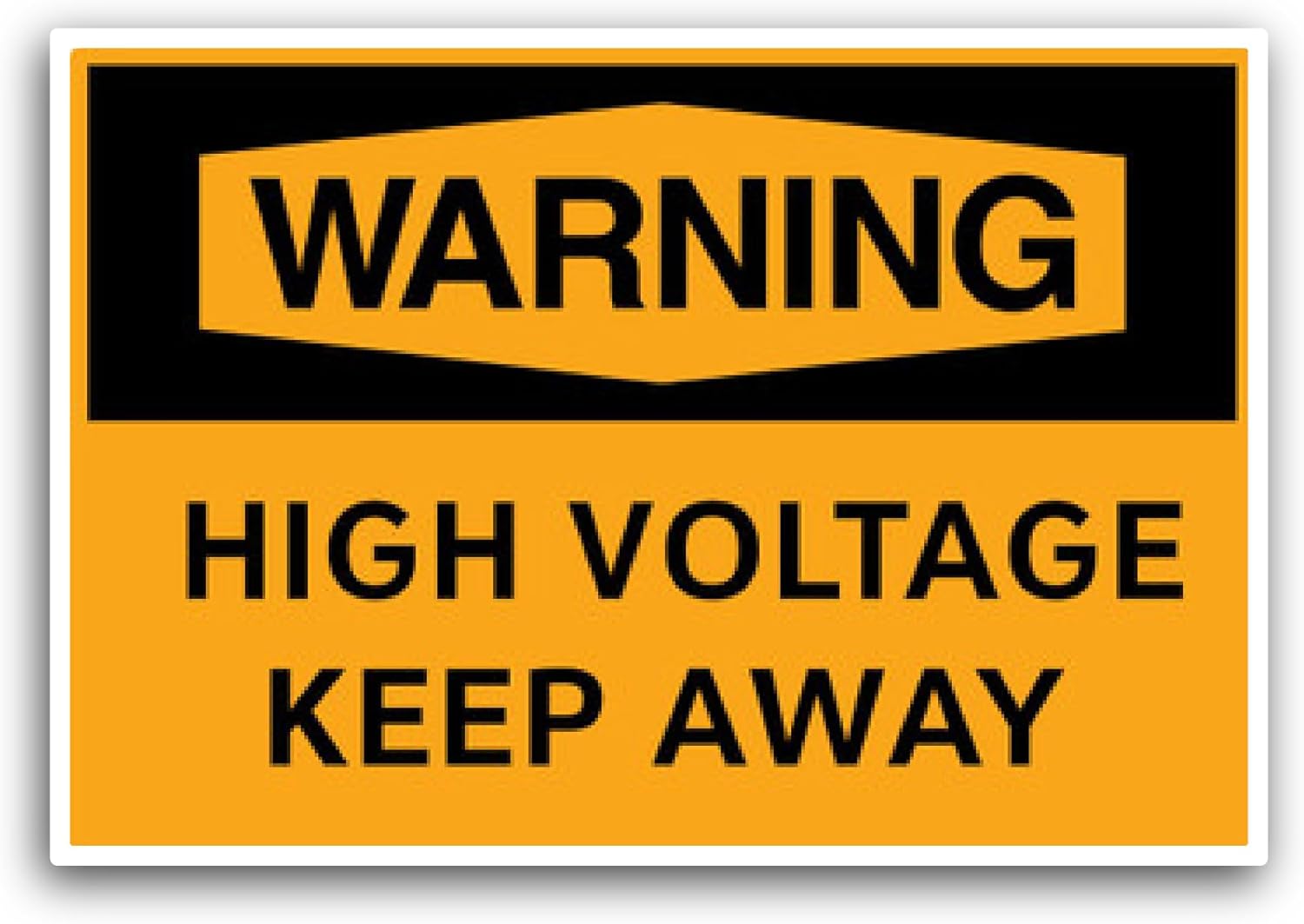 2 (Pieces) 3" and 5" Warning High Voltage Keep Sticker, Waterproof Vinyl Decals for Many Purpose Like Cars, Trucks, Laptops, Phones, Windows and More