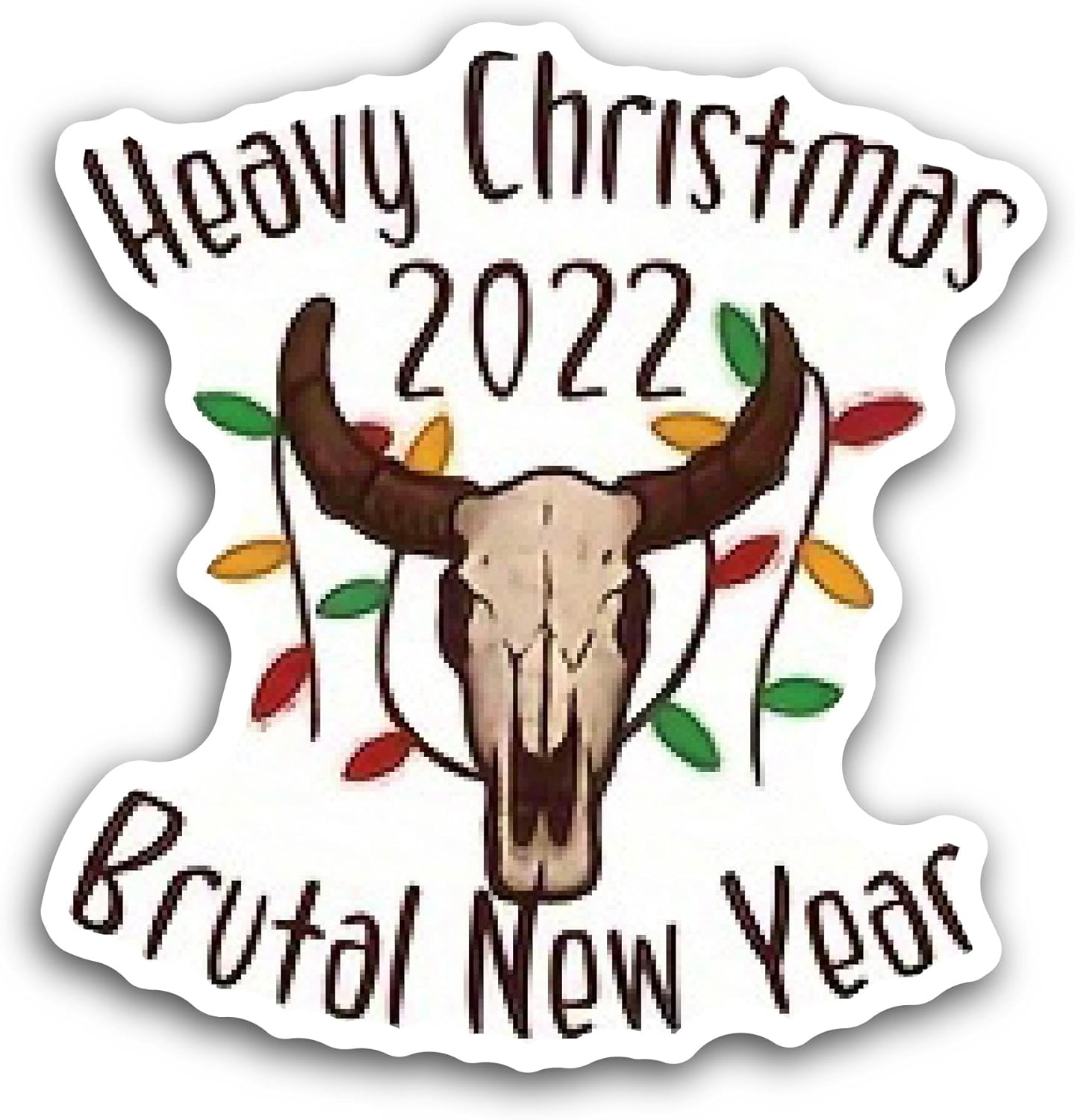 2 (Pieces) 3" and 5" Heavy Christmas Sticker, Waterproof Vinyl Decals for Many Purpose Like Cars, Trucks, Laptops, Phones, Windows and More