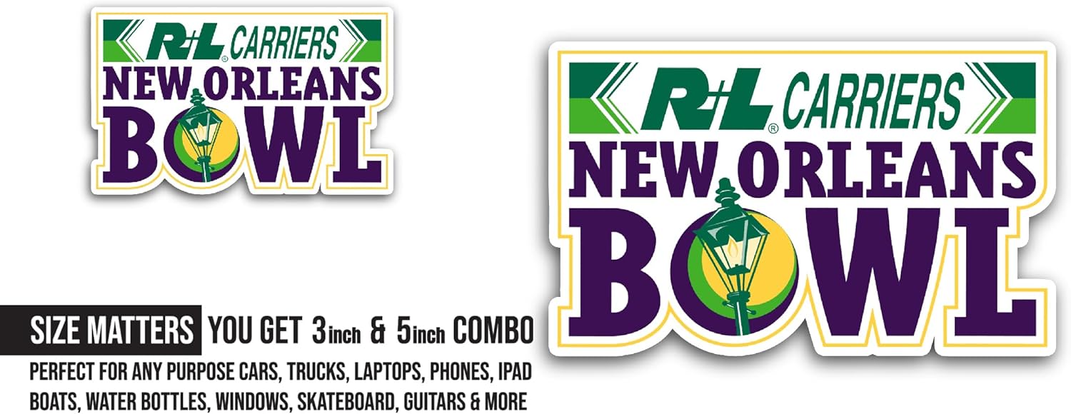 2 (Pieces) 3" and 5" New Orleans B0wl Sticker, Waterproof Vinyl Decals for Many Purpose Like Cars, Trucks, Laptops, Phones, Windows and More
