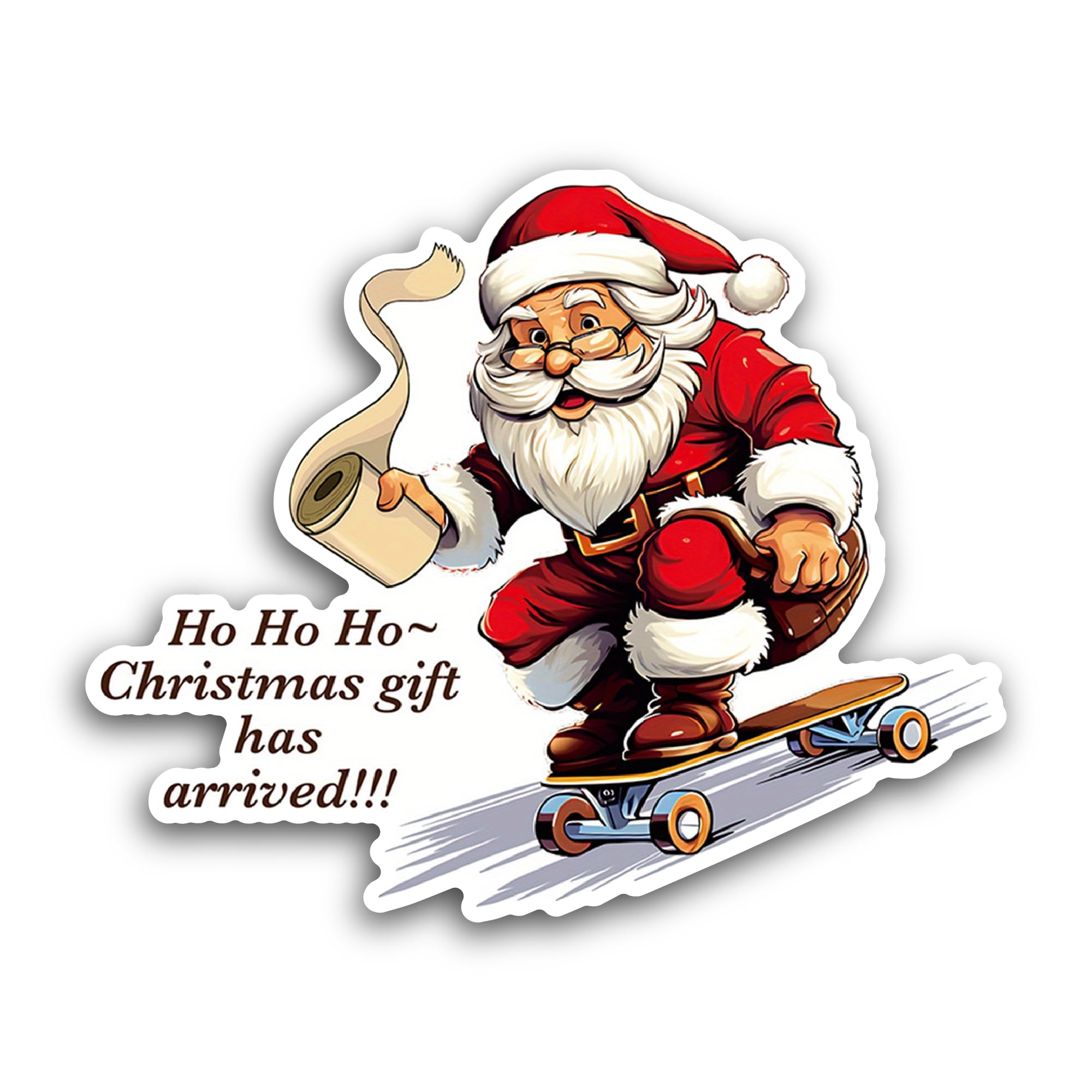 2 (Pieces) 3" and 5" Christmas Santa Sticker, Waterproof Vinyl Decals for Many Purpose Like Cars, Tr
