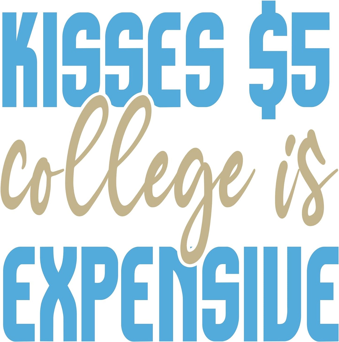 Inspirational Quote Kisses $5 College Expensive Motivational Sticker Vinyl Decal Motivation Stickers- 5" Vinyl Sticker Waterproof