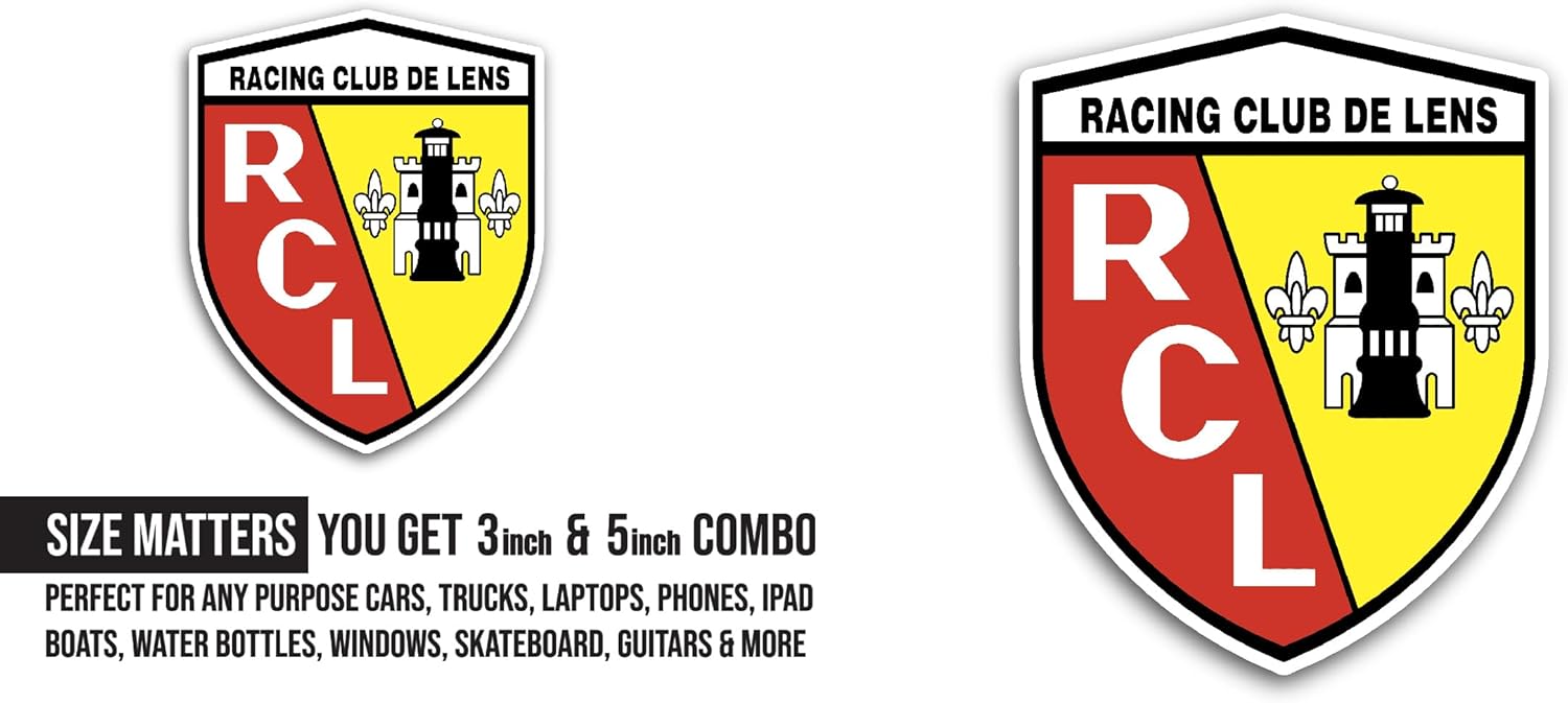 2 (Pieces) 3" and 5" Rac1ng Club D3 Lens Sticker, Waterproof Vinyl Decals for Many Purpose Like Cars, Trucks, Laptops, Phones, Windows and More