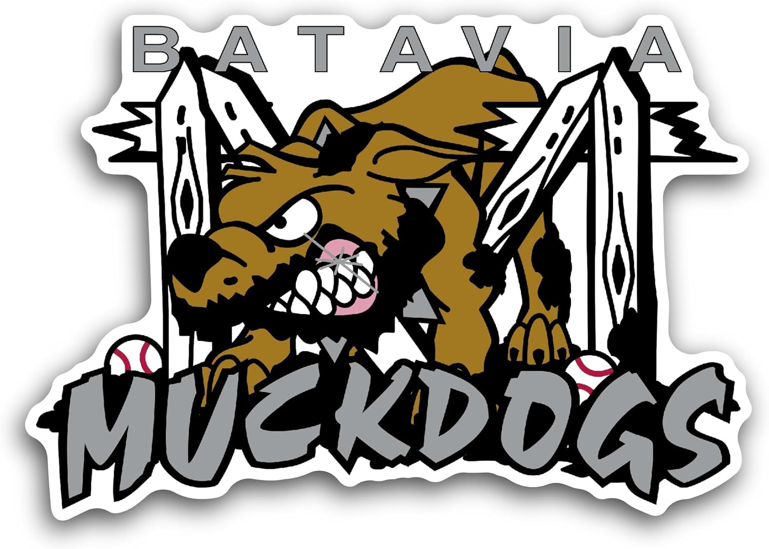 2 (Pieces) 3" and 5" Batavia Muckd0gs Sticker, Waterproof Vinyl Decals for Many Purpose Like Cars, Trucks, Laptops, Phones, Windows and More