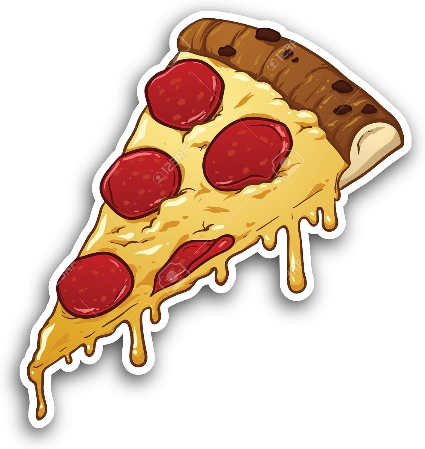 2 (Pieces) 3"" and 5"" Pizza Slice Sticker, Waterproof Vinyl Decals for Many Purpose Like Cars, Trucks, Laptops, Phones, Windows and More, StickersNDecals-FBA-347