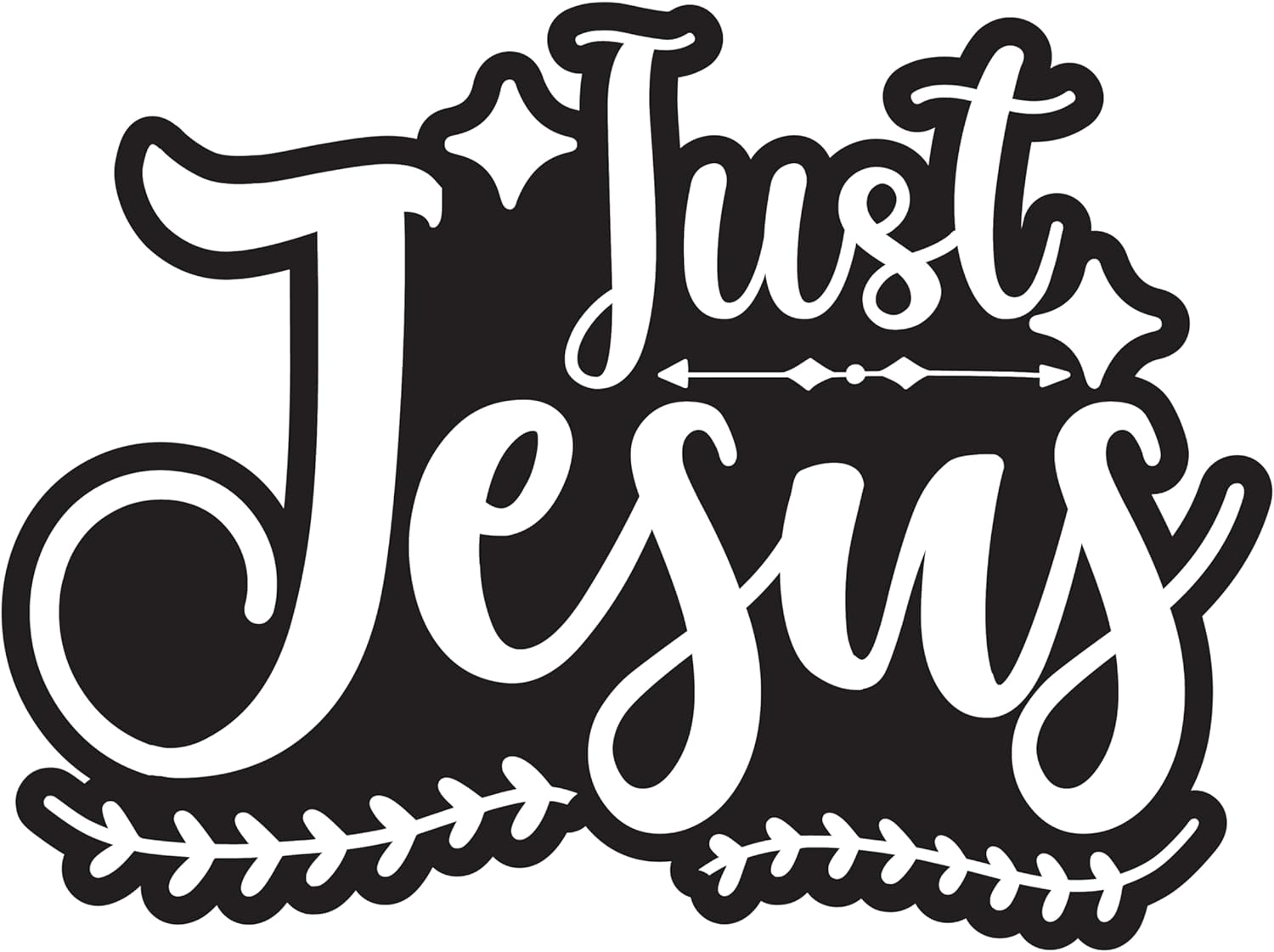 Inspirational Quote "Just Jesus - Great Gift Sticker" Motivational Sticker Vinyl Decal Motivation Stickers- 5" Vinyl Sticker Waterproof