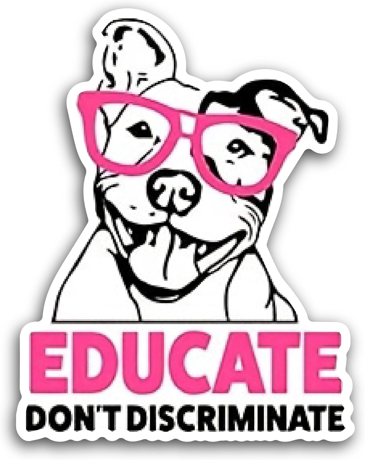 2 (Pieces) 3" and 5" Educate Don't Discriminate Sticker, Waterproof Vinyl Decals for Many Purpose Like Cars, Trucks, Laptops, Phones, Windows and More