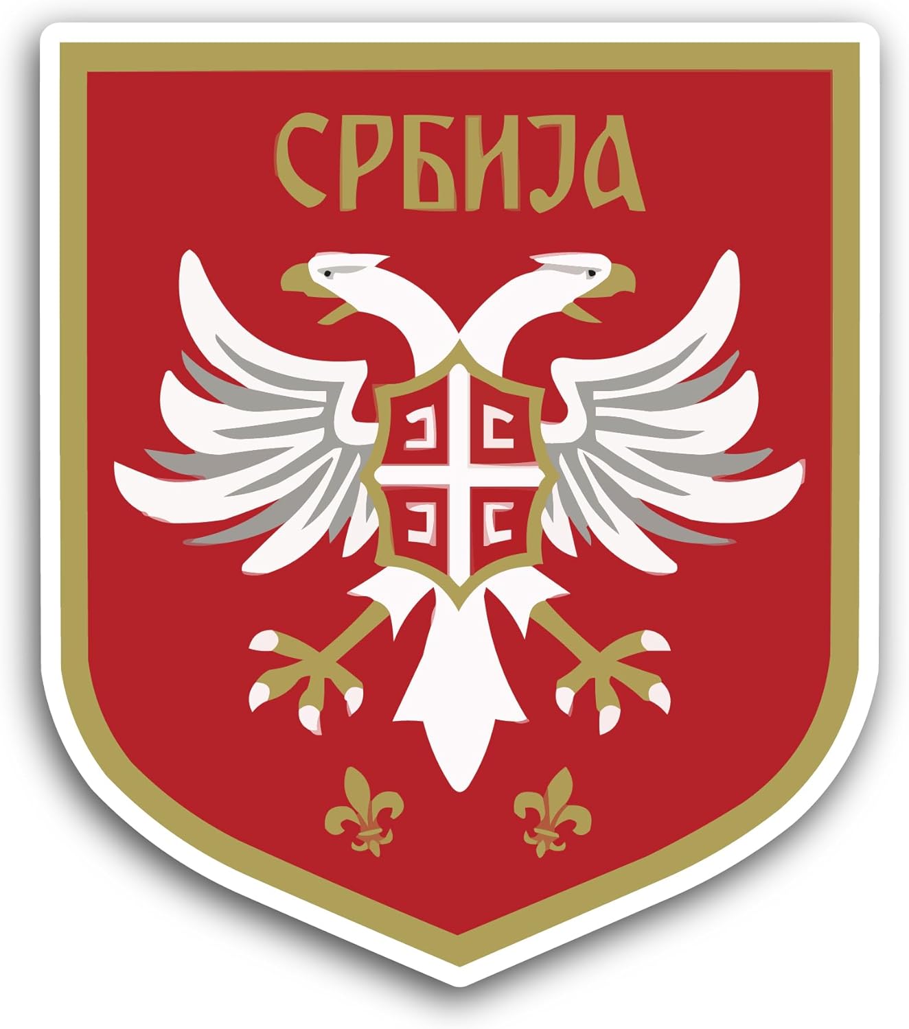 2 (Pieces) 3" and 5" Serbia Nati0nal F00tball Team Sticker, Waterproof Vinyl Decals for Many Purpose Like Cars, Trucks, Laptops, Phones, Windows and More
