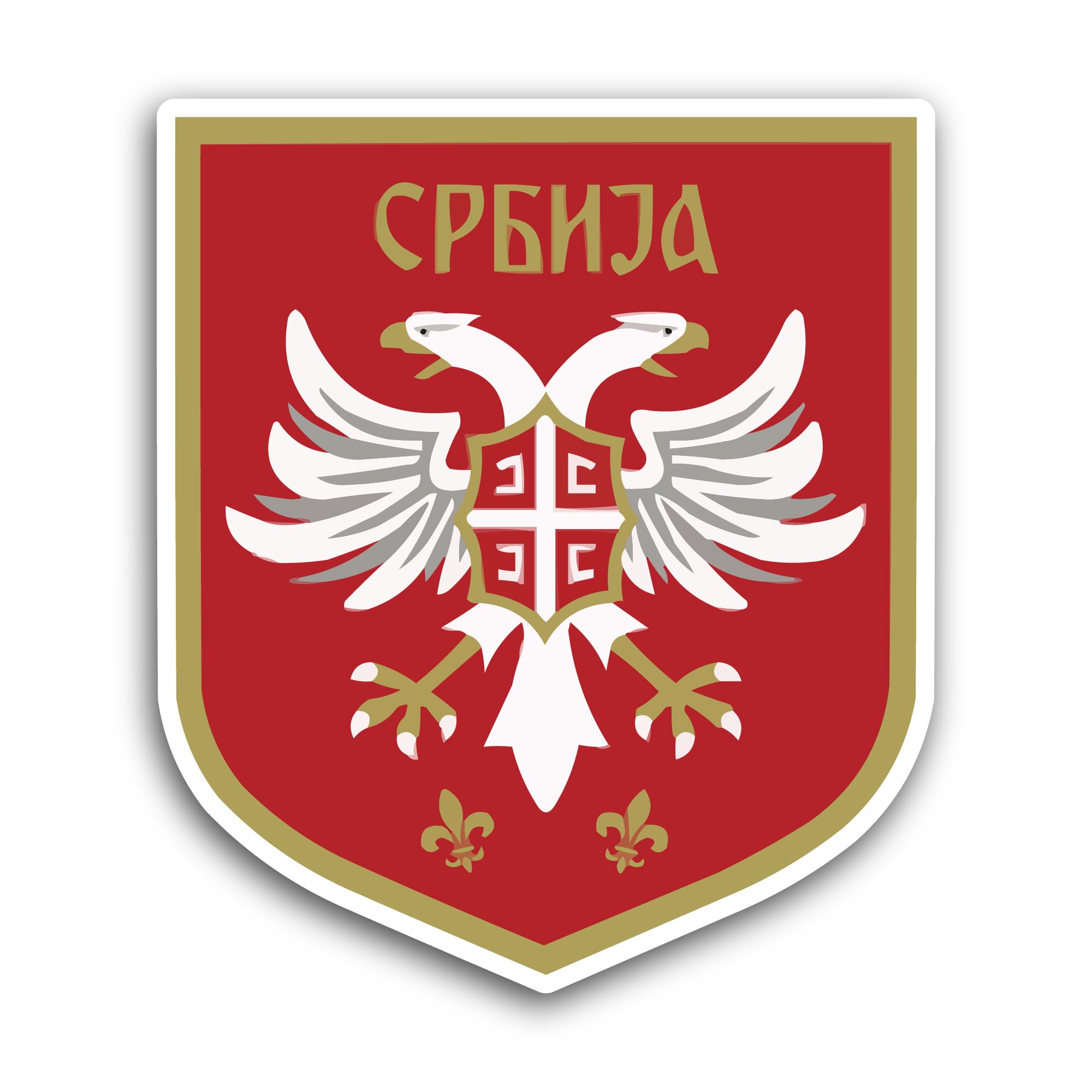 2 (Pieces) 3" and 5" Serbia Nati0nal F00tball Team Sticker, Waterproof Vinyl Decals for Many Purpose