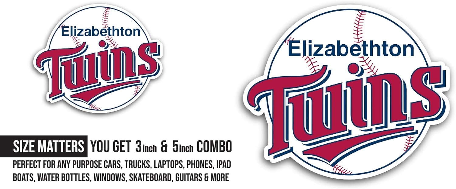 2 (Pieces) 3" and 5" Elizabetht0n Logo Decal Sticker, Waterproof Vinyl Decals for Many Purpose Like Cars, Trucks, Laptops, Phones, Windows and More