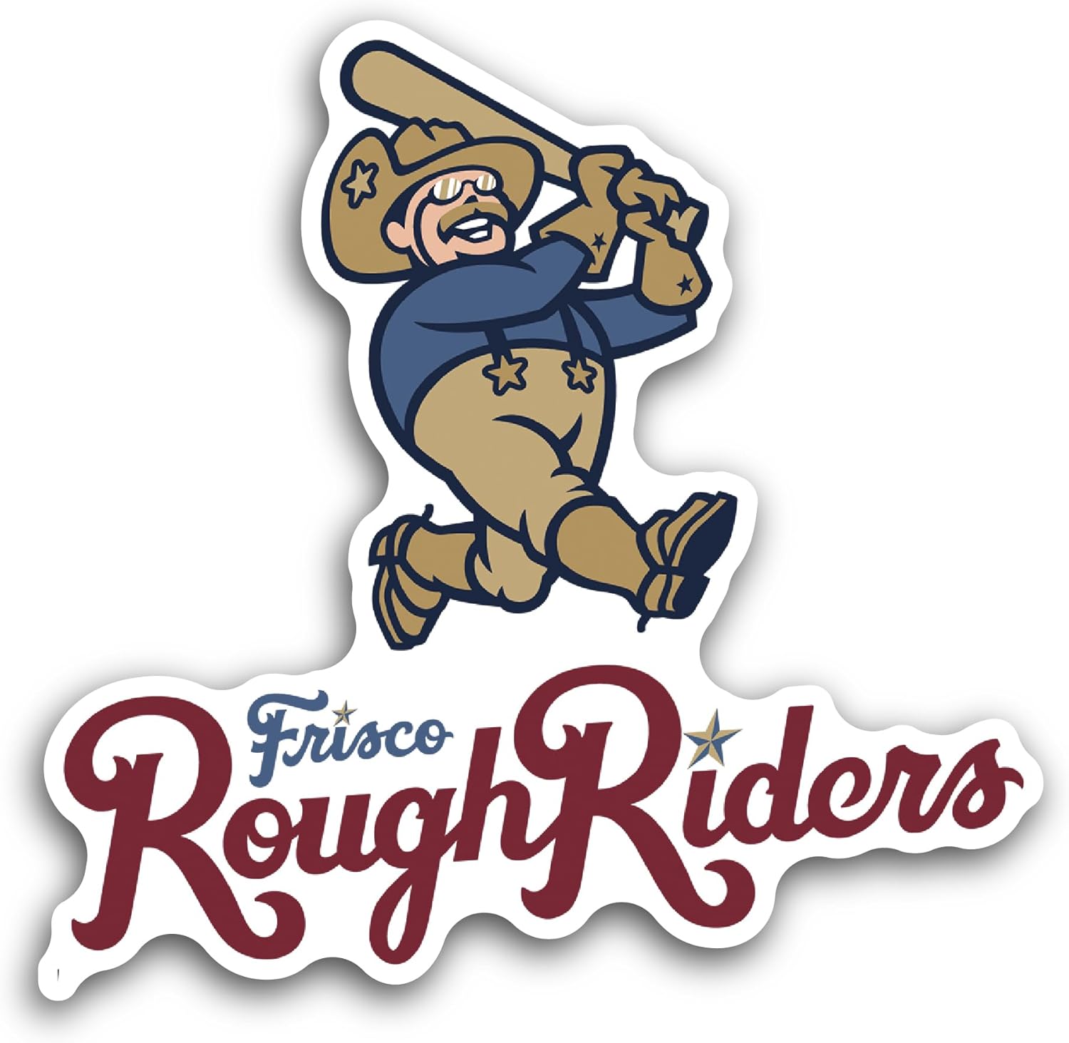 2 (Pieces) 3" and 5" Frisc0 Baseball Logo Decal Sticker, Waterproof Vinyl Decals for Many Purpose Like Cars, Trucks, Laptops, Phones, Windows and More