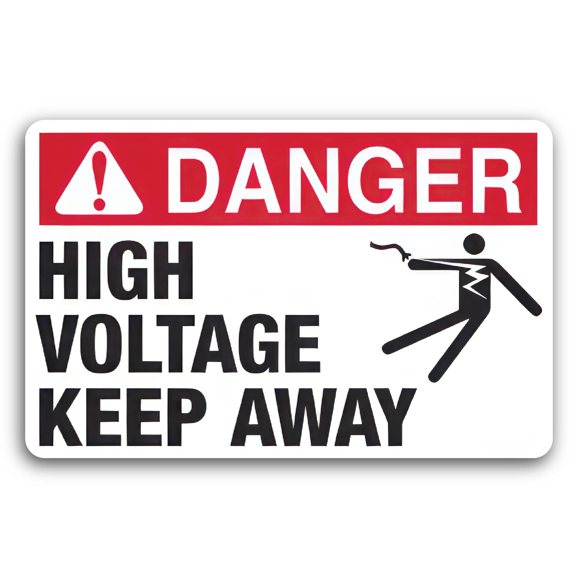 2 (Pieces) 3" and 5" Danger High Voltage Keep Away Sign Decal Sticker, Waterproof Vinyl Decals for M