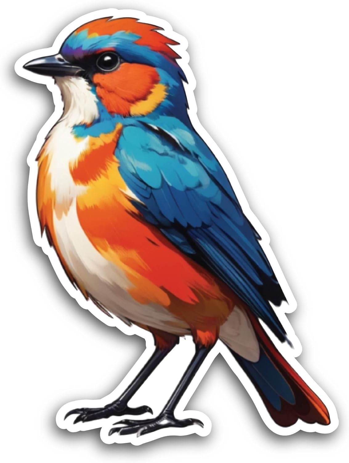 2 (Pieces) 3" and 5" Cute Colorful Bird Sticker, Waterproof Vinyl Decals for Many Purpose Like Cars, Trucks, Laptops, Phones, Windows and More