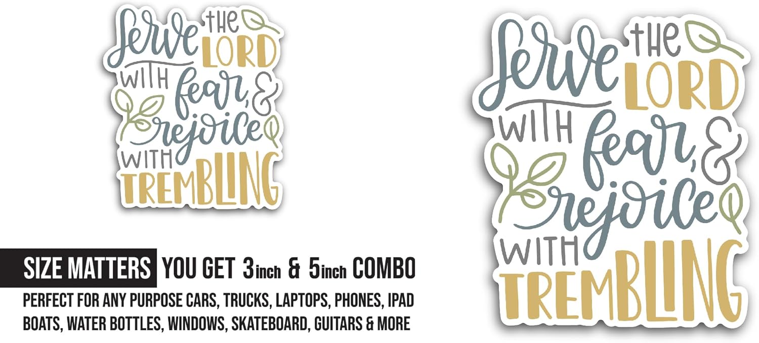 2 (Pieces) 3" and 5" Love The Lord Sticker, Waterproof Vinyl Decals for Many Purpose Like Cars, Trucks, Laptops, Phones, Windows and More