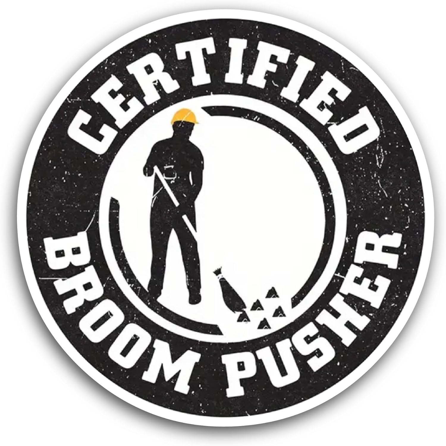 2 (Pieces) 3" and 5" Broom Pusher Sticker, Waterproof Vinyl Decals for Many Purpose Like Cars, Trucks, Laptops, Phones, Windows and More