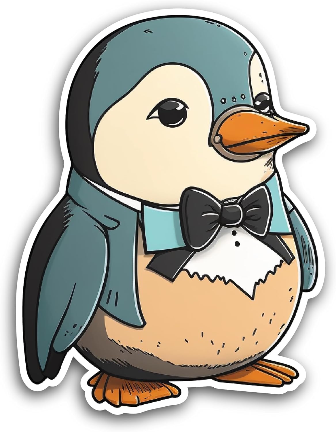 2 (Pieces) 3" and 5" Cute Penguin Sticker, Waterproof Vinyl Decals for Many Purpose Like Cars, Trucks, Laptops, Phones, Windows and More