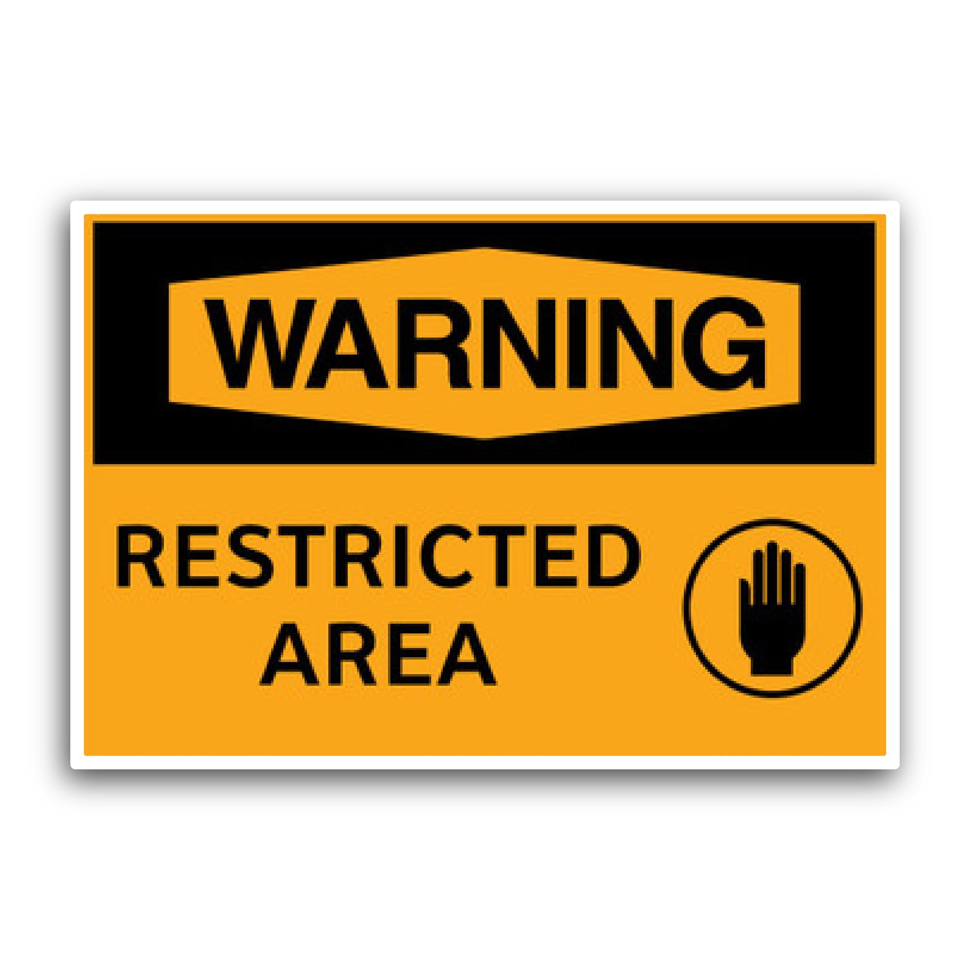 2 (Pieces) 3" and 5" Warning Restricted Area Safety Sign Sticker, Waterproof Vinyl Decals for Many P