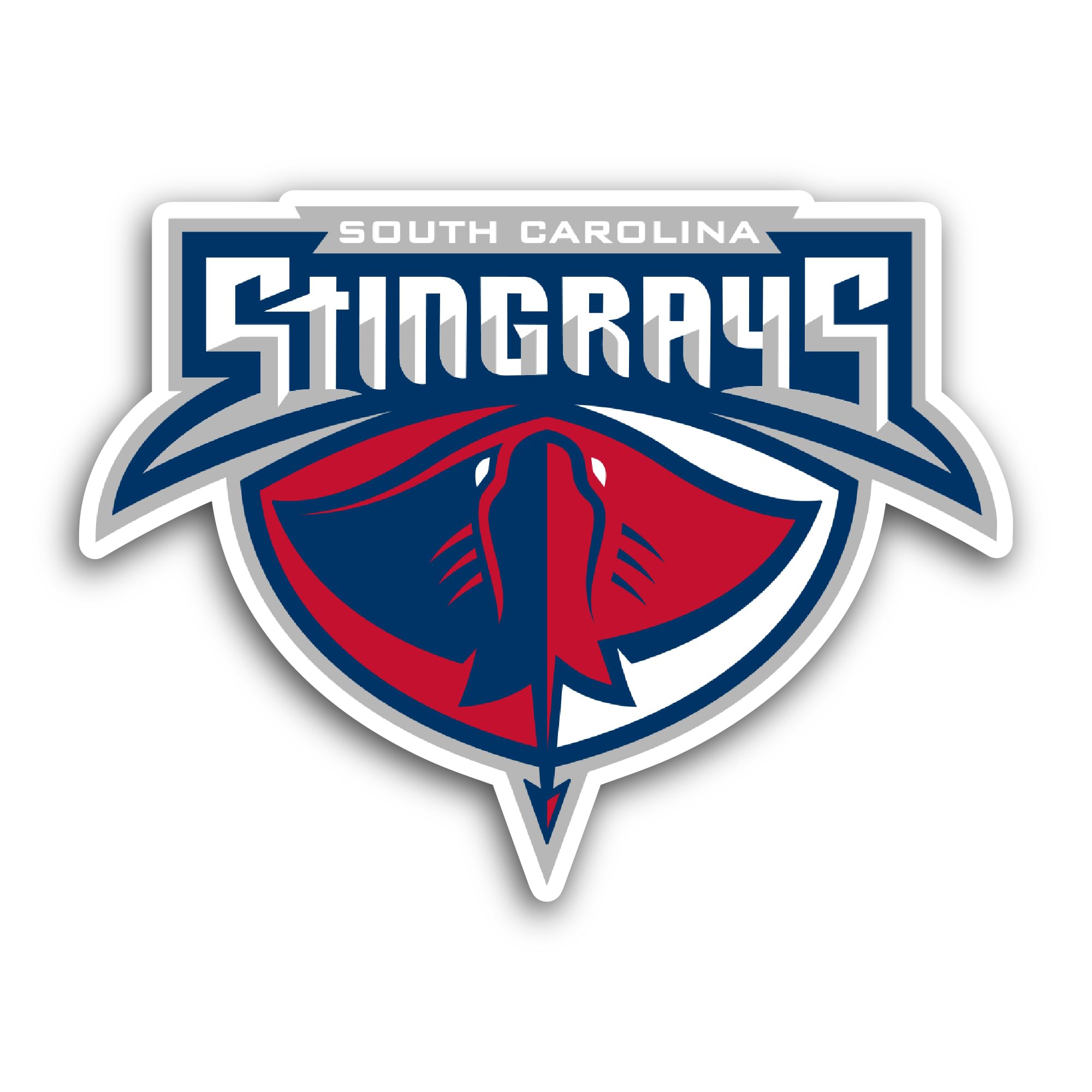 2 (Pieces) 3" and 5" South Car0lina Stingrays Sticker, Waterproof Vinyl Decals for Many Purpose Like