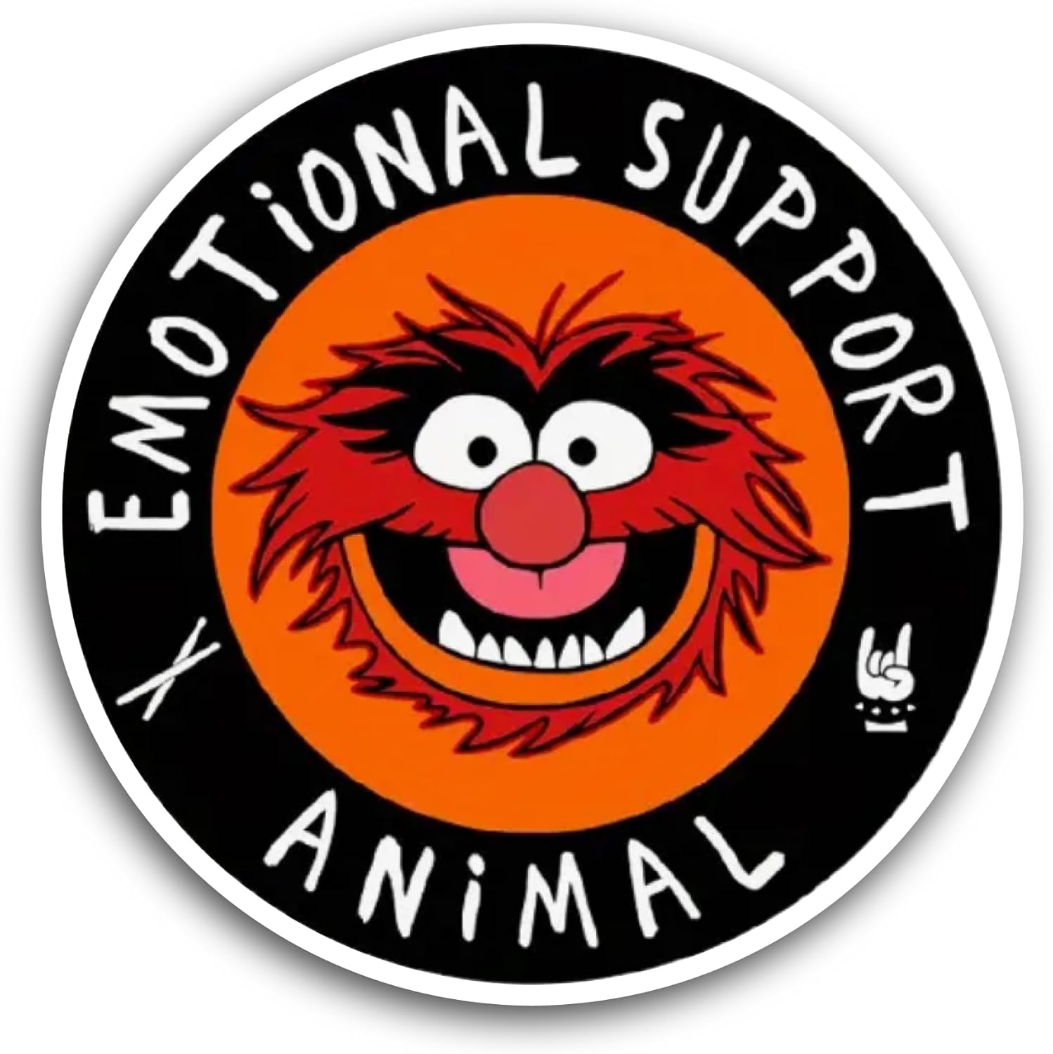 2 (Pieces) 3" and 5" Emotional Support Animal Muppet Sticker, Waterproof Vinyl Decals for Many Purpose Like Cars, Trucks, Laptops, Phones, Windows and More