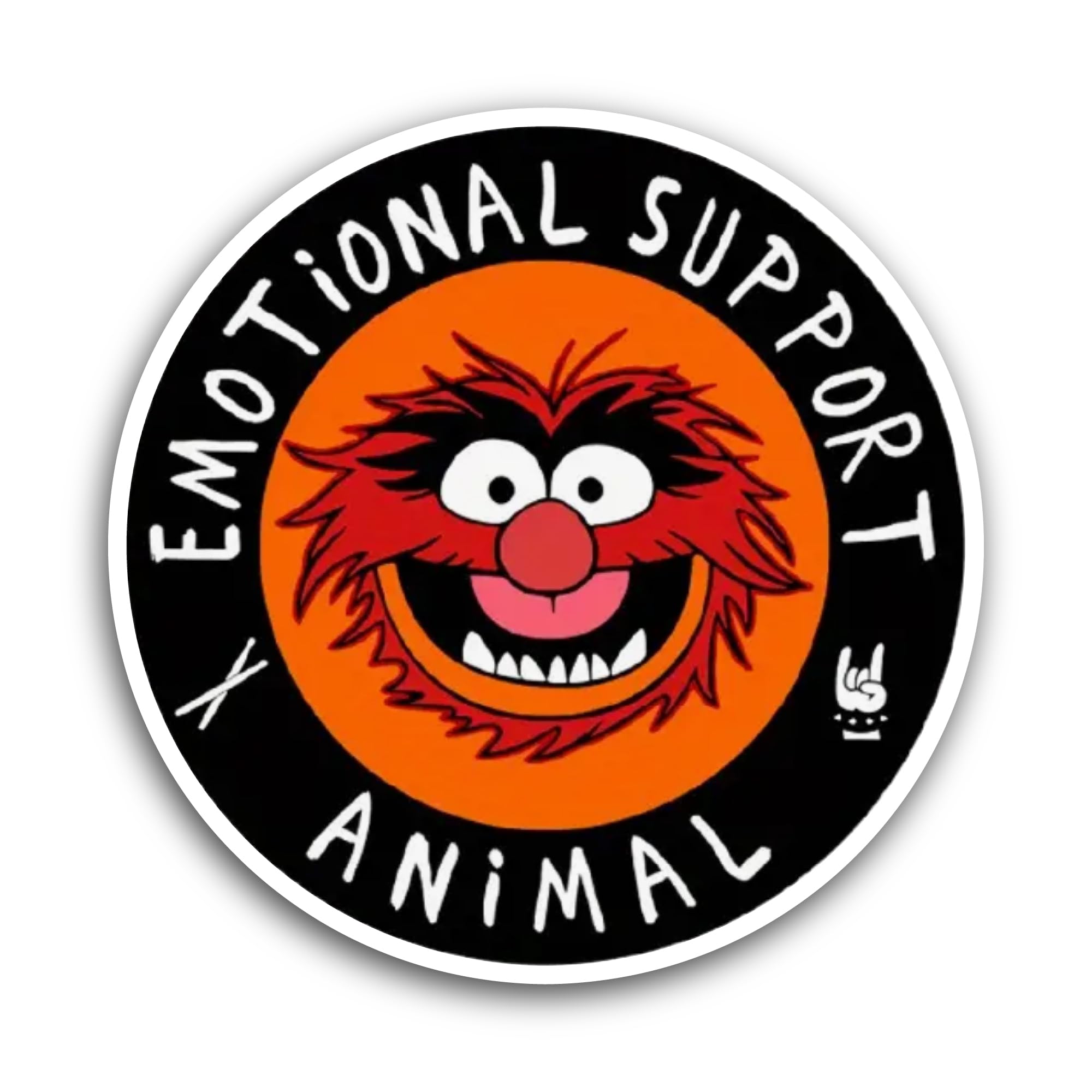 2 (Pieces) 3" and 5" Emotional Support Animal Muppet Sticker, Waterproof Vinyl Decals for Many Purpo