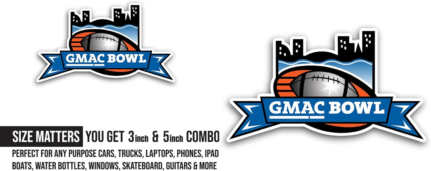 2 (Pieces) 3" and 5" GMAC B0wl Sticker, Waterproof Vinyl Decals for Many Purpose Like Cars, Trucks, Laptops, Phones, Windows and More