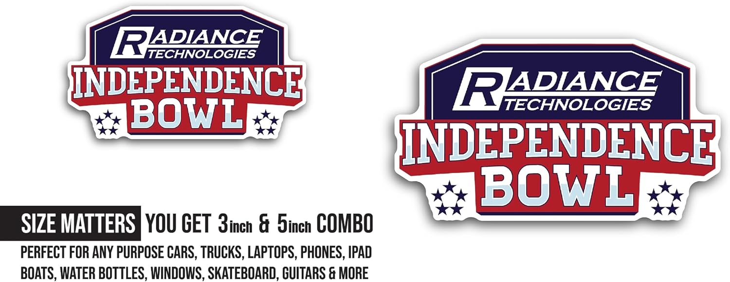2 (Pieces) 3" and 5" Independence B0wl Sticker, Waterproof Vinyl Decals for Many Purpose Like Cars, Trucks, Laptops, Phones, Windows and More