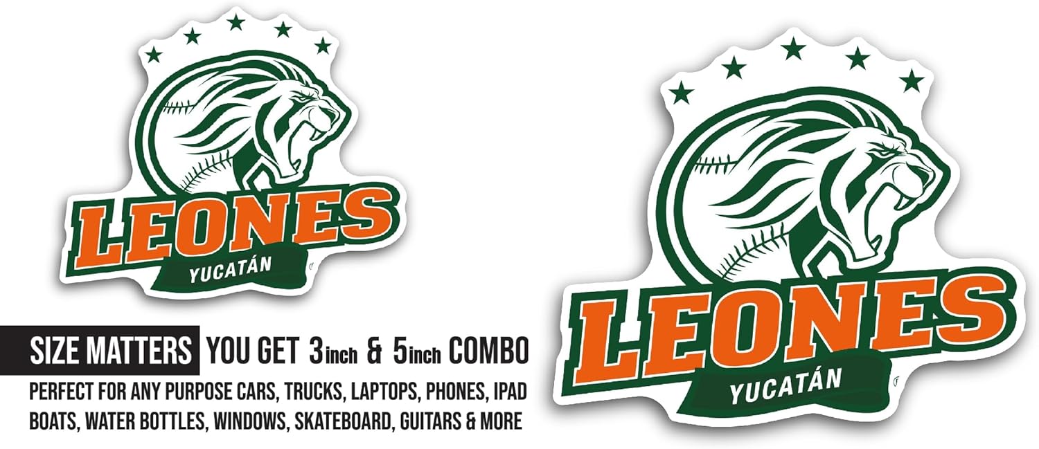 2 (Pieces) 3" and 5" Le0nes Logo Sticker, Waterproof Vinyl Decals for Many Purpose Like Cars, Trucks, Laptops, Phones, Windows and More