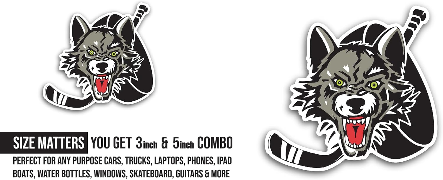 2 (Pieces) 3" and 5" Chicag0 Wolves Sticker, Waterproof Vinyl Decals for Many Purpose Like Cars, Trucks, Laptops, Phones, Windows and More