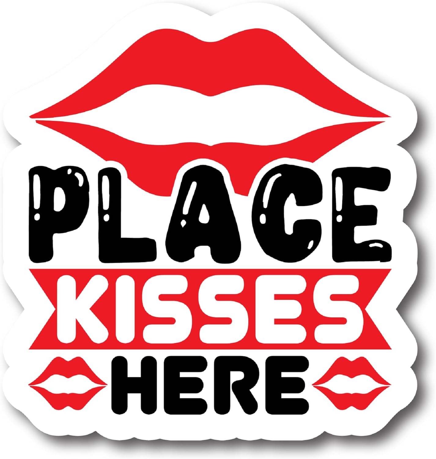 Inspirational Quote Place Kisses Here Motivational Sticker Vinyl Decal Motivation Stickers- 5" Vinyl Sticker Waterproof