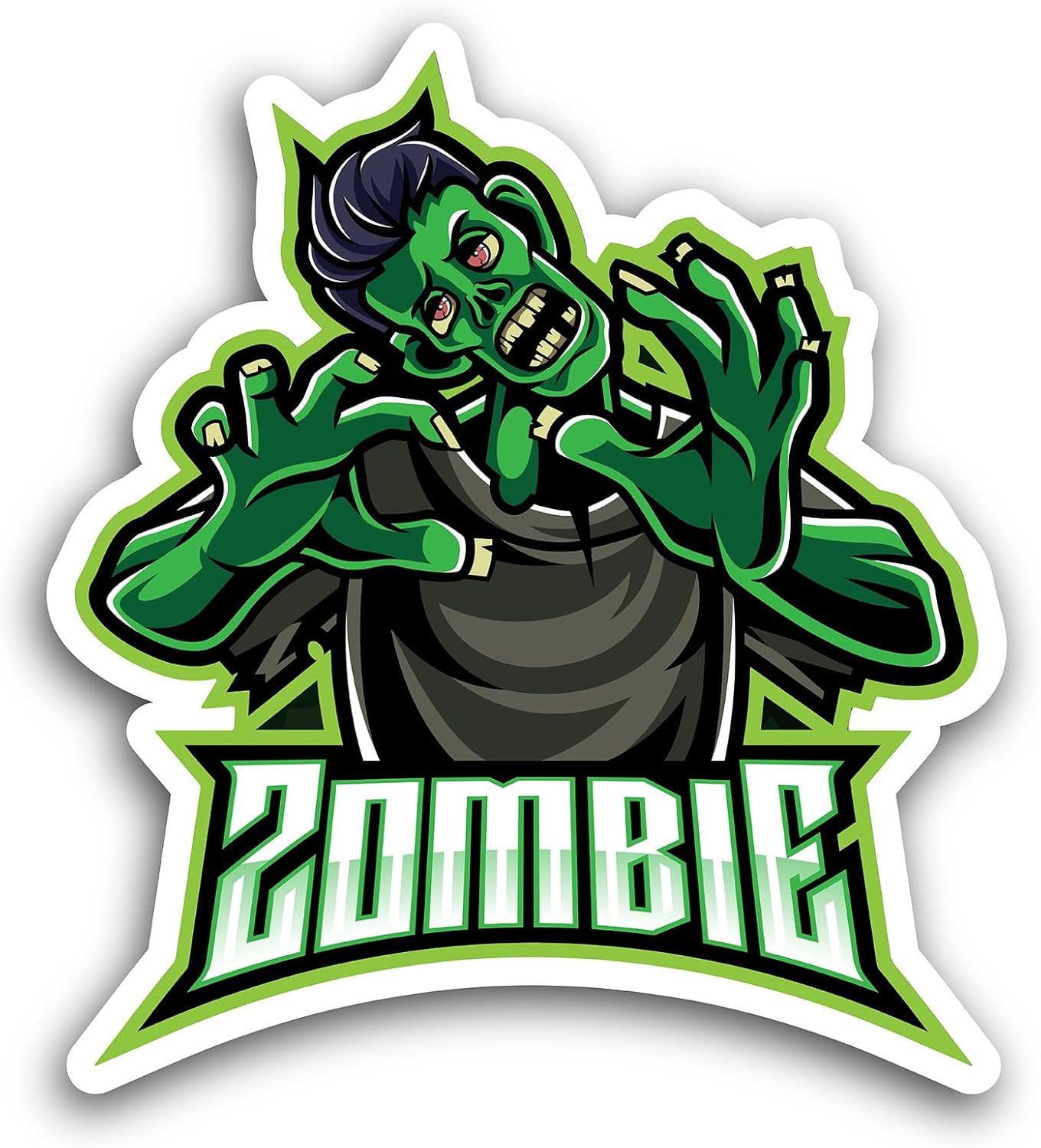 2 (Pieces) 3" and 5" Vinyl Zombie Sticker, Waterproof Vinyl Decals for Many Purpose Like Cars, Trucks, Laptops, Phones, Windows and More