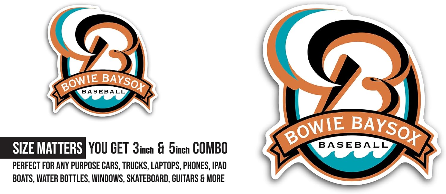 2 (Pieces) 3" and 5" Bowie Bays0x Logo Sticker, Waterproof Vinyl Decals for Many Purpose Like Cars, Trucks, Laptops, Phones, Windows and More