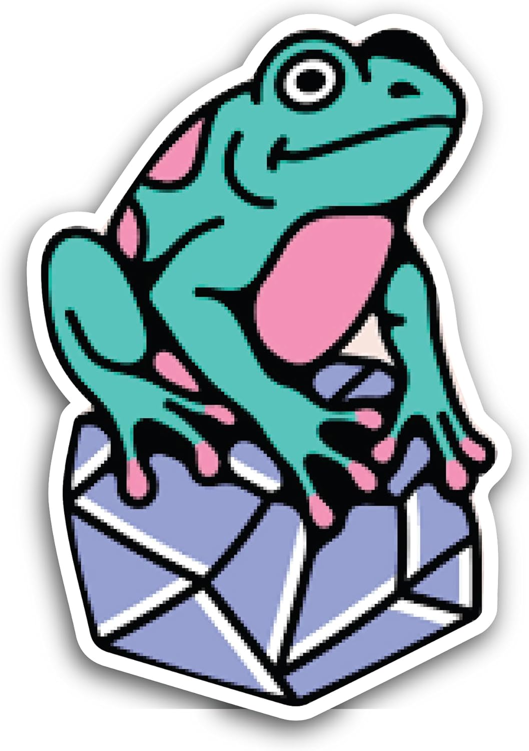 2 (Pieces) 3" and 5" Green Frog Sticker, Waterproof Vinyl Decals for Many Purpose Like Cars, Trucks, Laptops, Phones, Windows and More